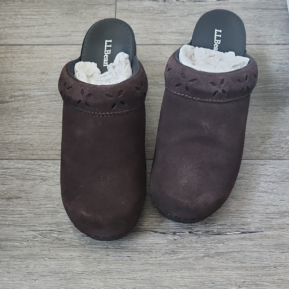 L.L. Bean Women's Dark Brown Suede Mules
